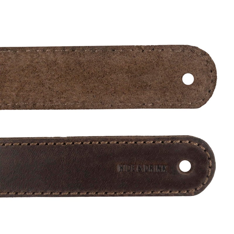 Hide & Drink  Set of 4 Drawer Handles  Durable  Versatile  Easy to Install with Pre-Made Holes  Stylish Home Accessory  DIY  Full Grain Leather  Handmade  Bourbon Brown - Image 4